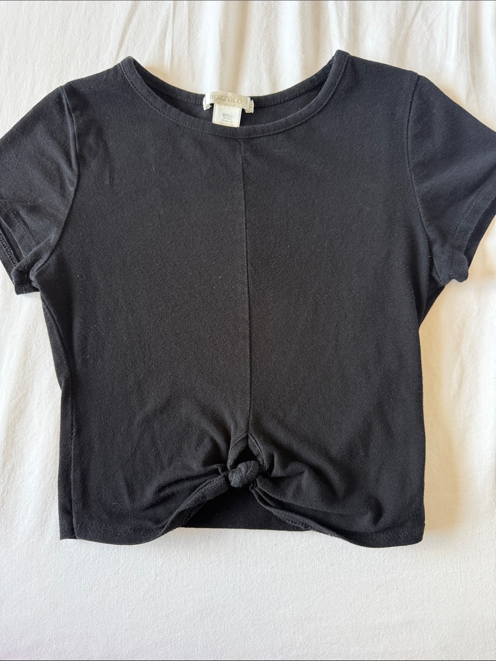 Bozzolo Black Knot-Front Crop Tee